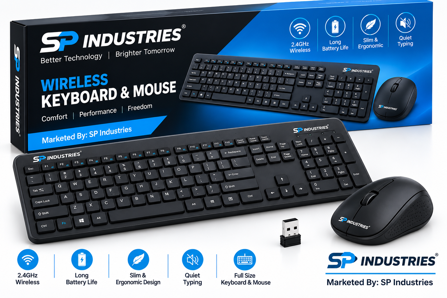 SP Industries Wireless Keyboard Set